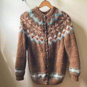 Handmade Button Up Knitted Wool Cardigan